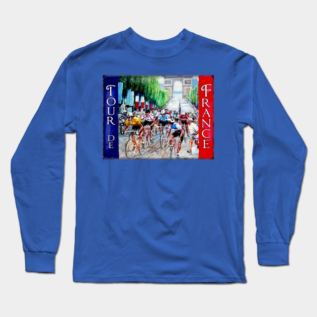 La Tour de France Vintage Advertising Print Long Sleeve T-Shirt by posterbobs